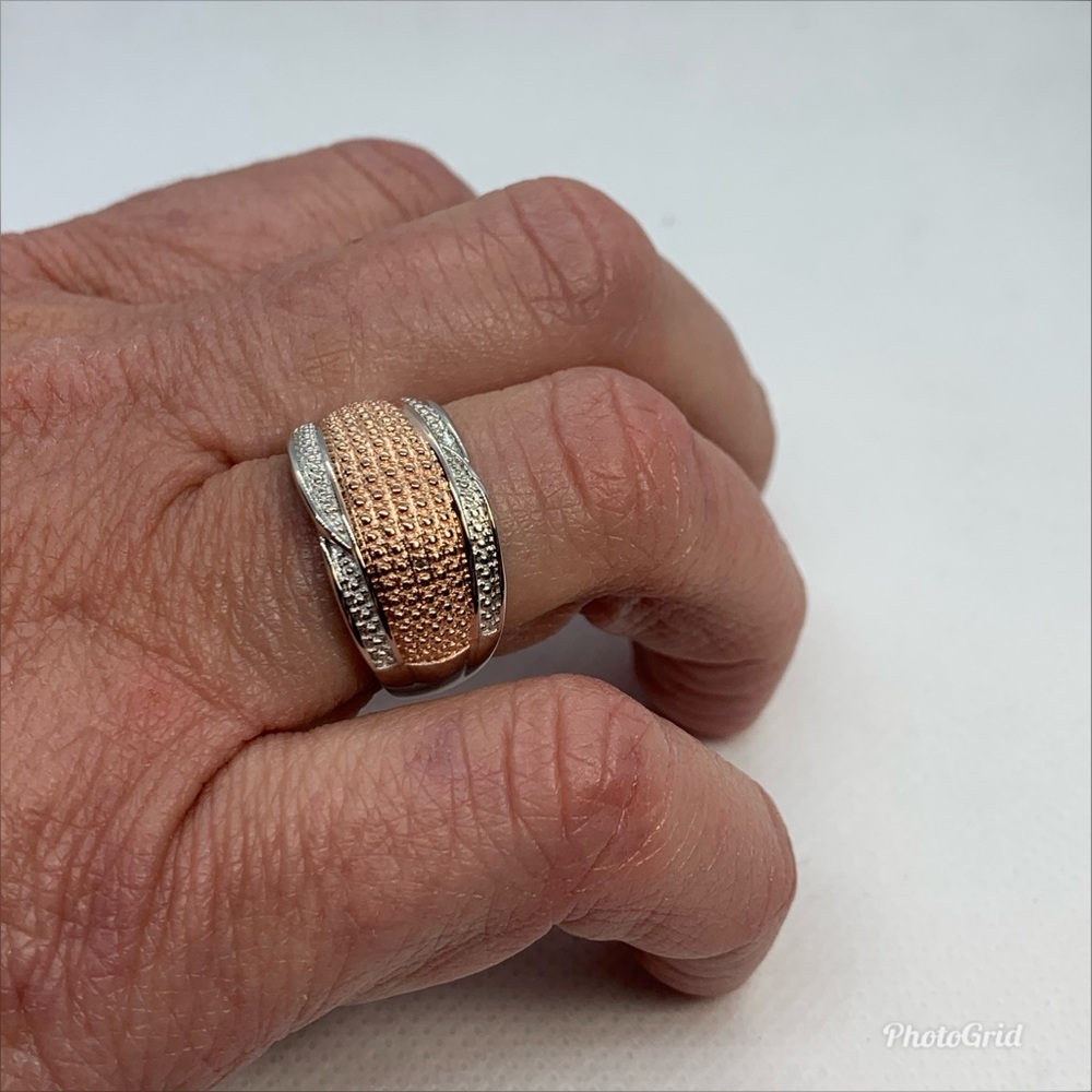 Champagne Dia Accent Ring in ION Plated 18K RG - Picture 8 of 9